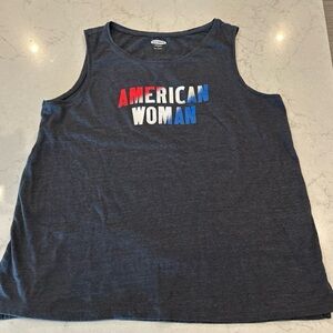 Old Navy Blue Graphic Tank Top